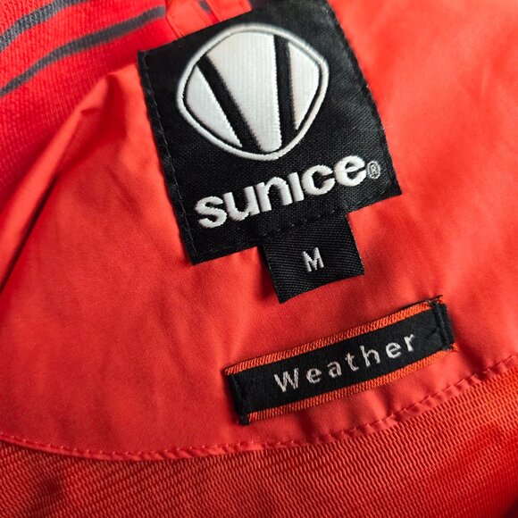 Sunice Jacket Mens Medium Orange Red Half Zip Windbreaker Weather Golf Pullover - Picture 7 of 9